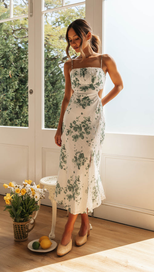 Amarosa Dress (White Floral)