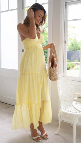 Breeana Maxi Dress (Lemon)