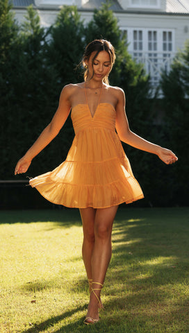 Leylah Mini Dress (Tangerine)