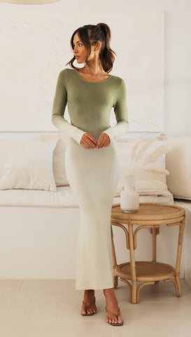 Avianti Knit Dress (Matcha Ombre)