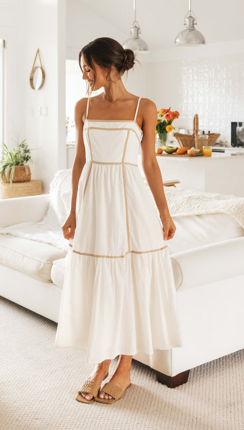 Papillon Maxi Dress (White)