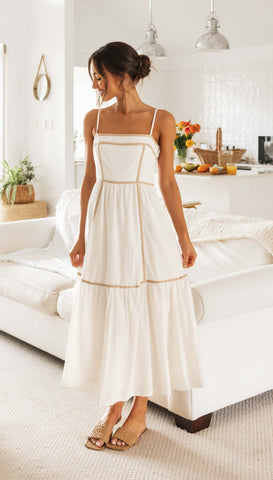 Papillon Maxi Dress (White)