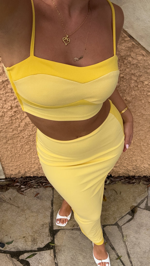 Sara Maxi Skirt (Lemon)