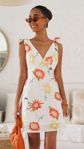 Capri Mini Dress (Citrus Floral)