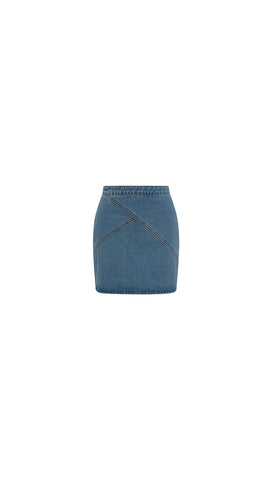 Cassie Mini Skirt (Blue Denim)