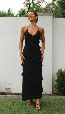 Dejavu Maxi Dress (Black)
