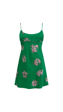 Thalassa Mini Dress (Green Floral)