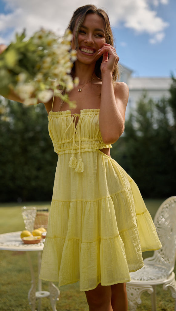 Cyndie Mini Dress (Lemon)