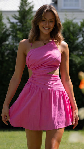 Viviana Mini Dress (Fuschia)