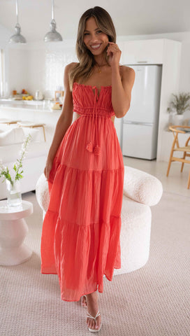 Klarie Maxi Dress (Coral)