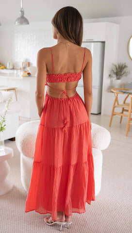 Klarie Maxi Dress (Coral)